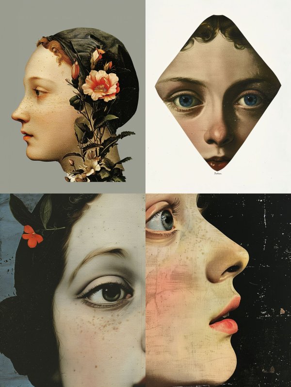 Floral Renaissance Surrealism Collage