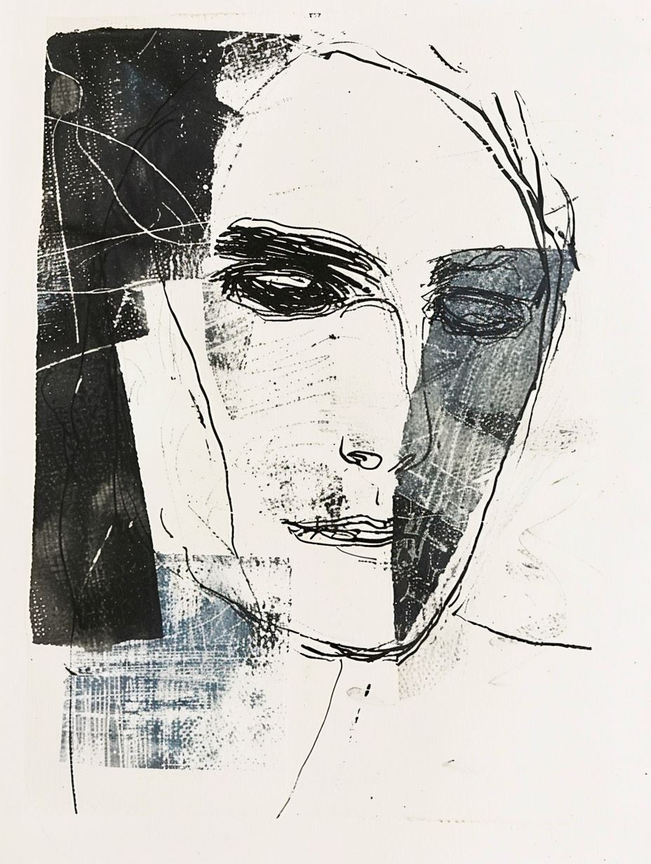 Fragmented Blue Gaze Collage - Image 4
