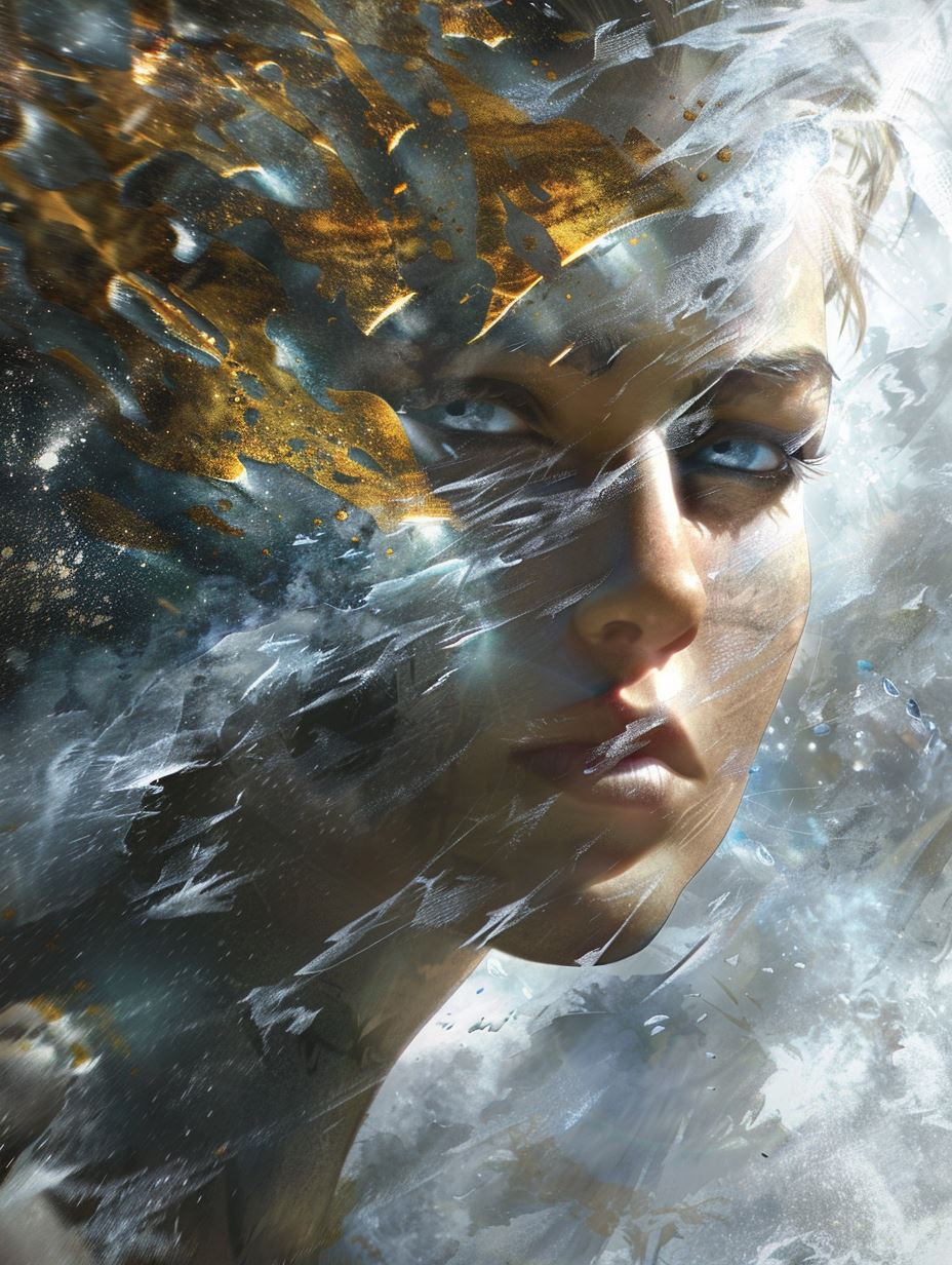 Shattered Gold Ethereal Portrait