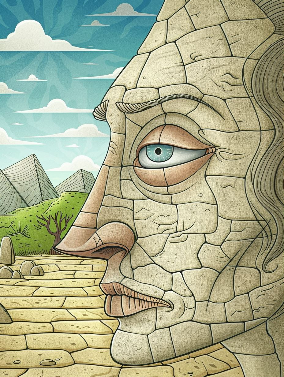 Ancient Stone Colossus Gaze