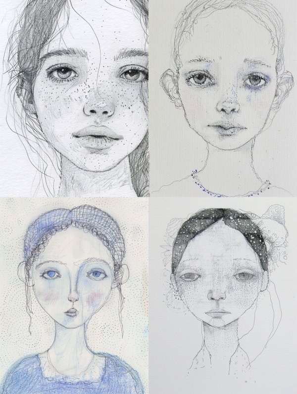 Ethereal Gaze: A Study of Four Faces