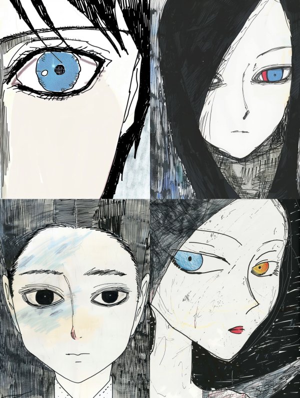 Melancholic Ink Sketch Portraits