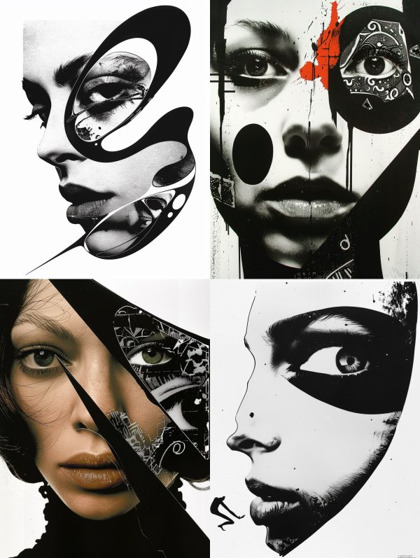 Surrealist Fragmented Portrait Art