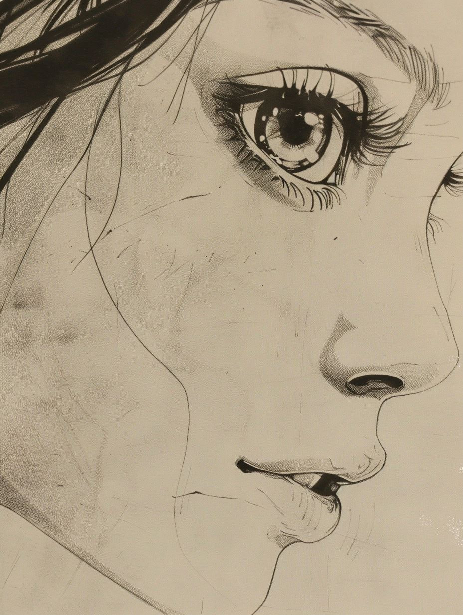 Ethereal Gazes: A Study in Ink - Image 1