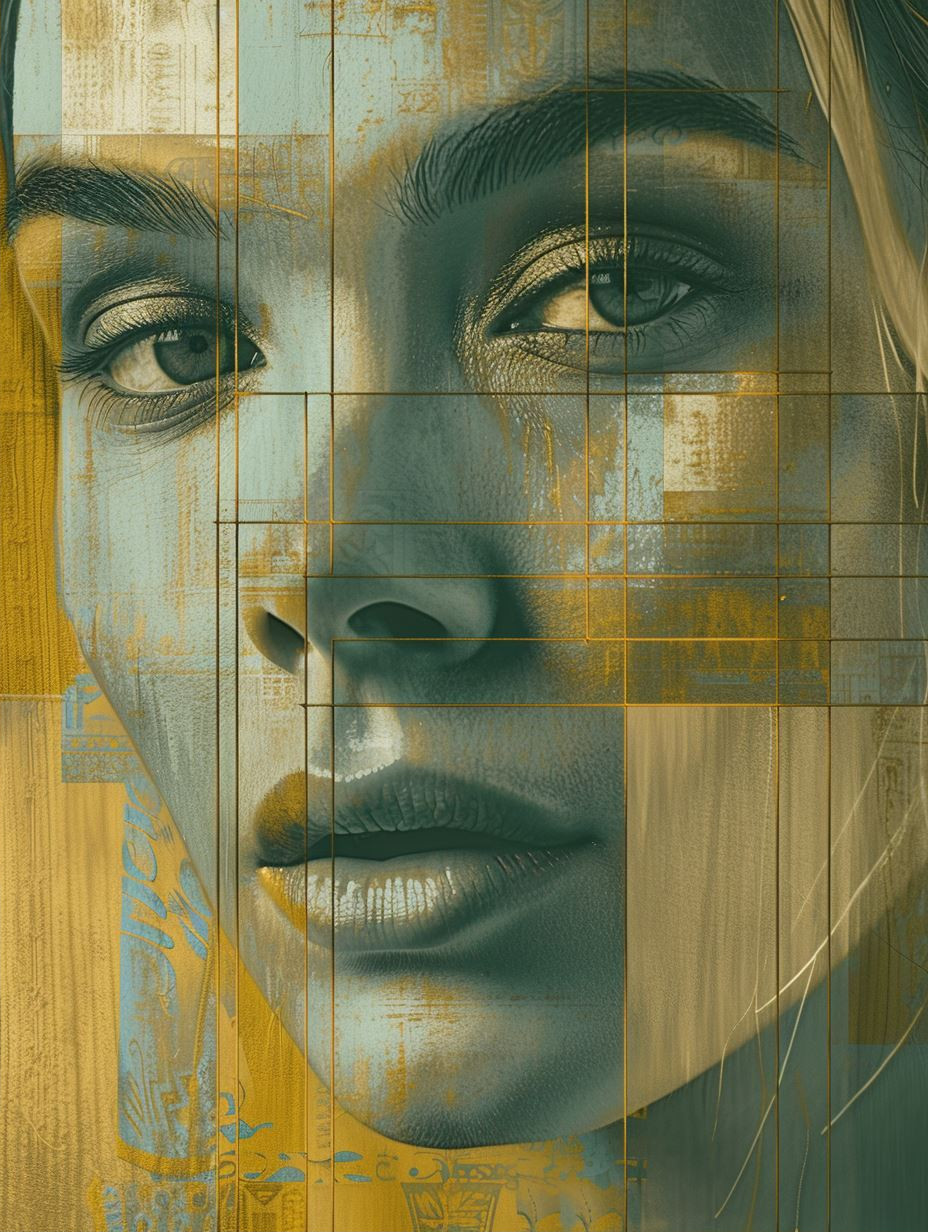 Fragmented Portraits in Ochre Tones - Image 2