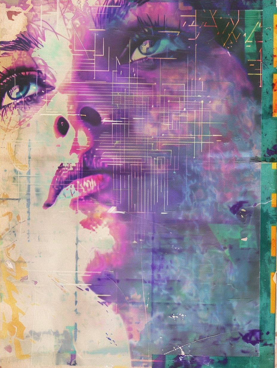Fragmented Lavender Dream Portrait - Image 4