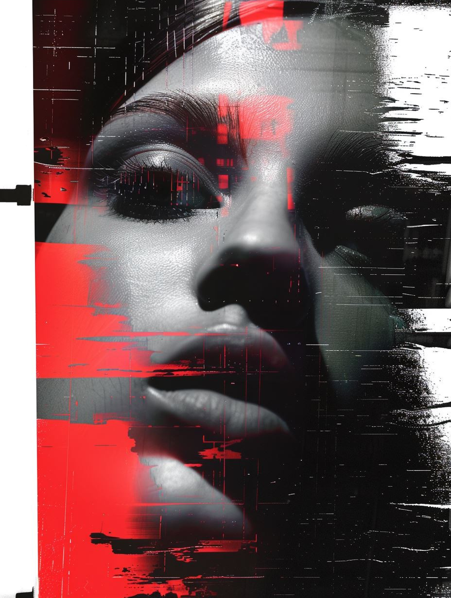 Crimson Glitch Portrait Study - Image 3