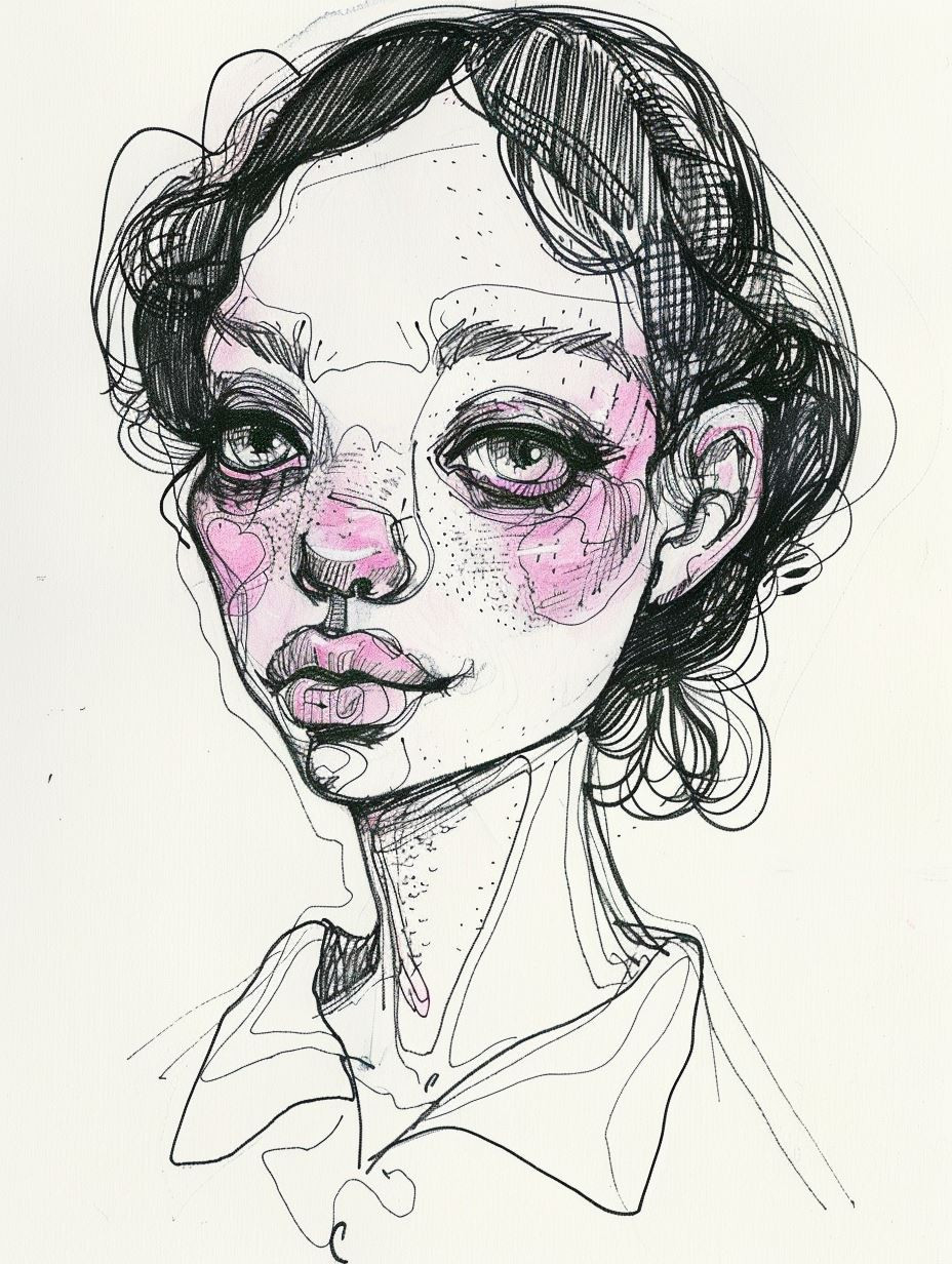 Ethereal Ink and Blush Portraits - Image 4