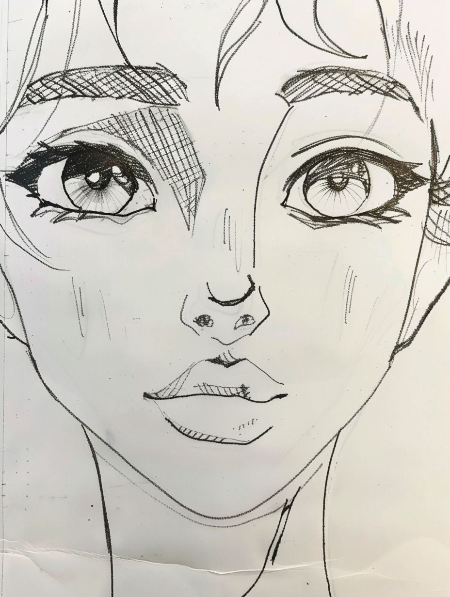 Diverse Stylized Female Portrait Sketches - Image 3