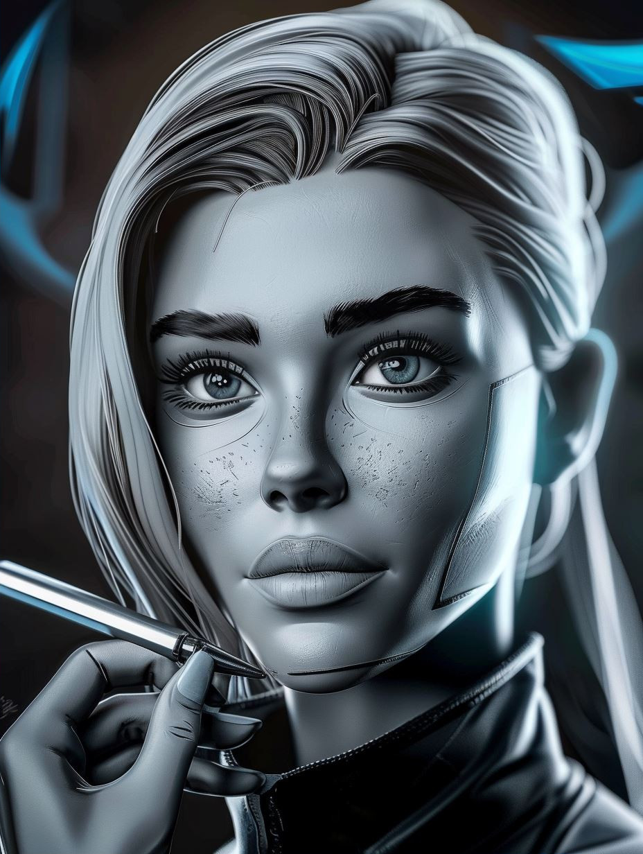 Neon Cybernetic Portrait Series - Image 2