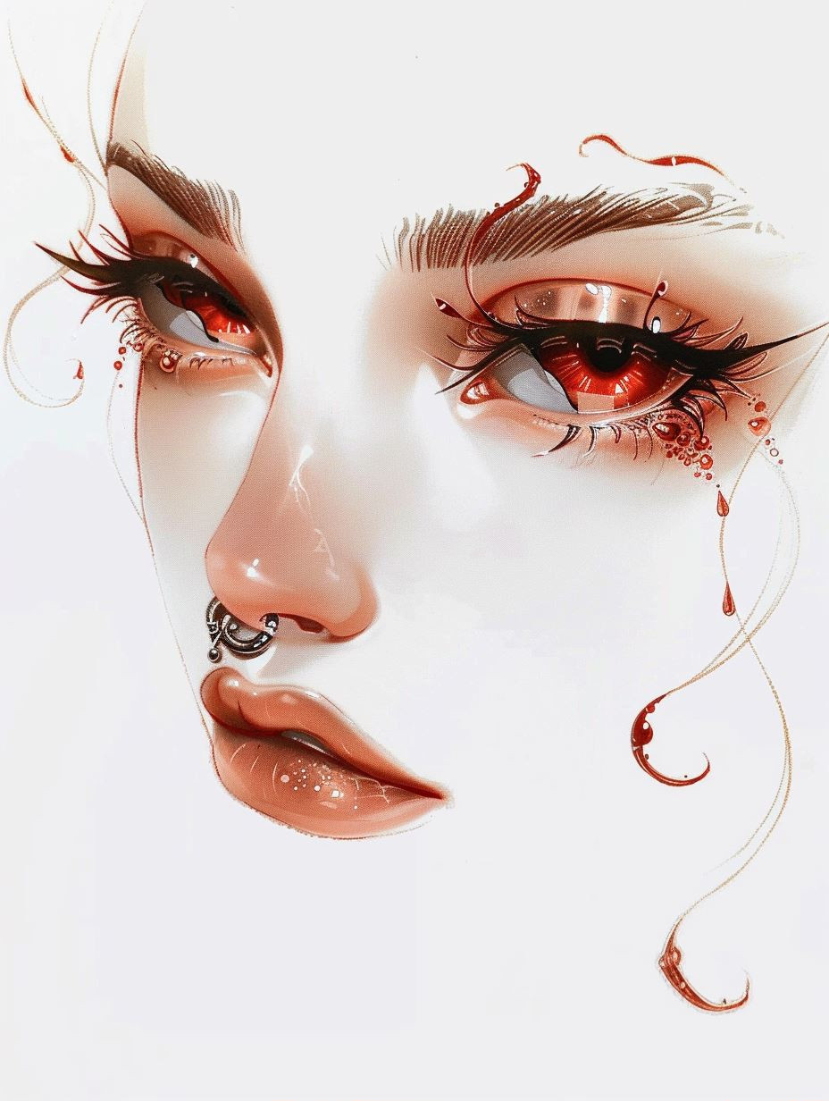 Crimson Tears Ethereal Portrait - Image 2