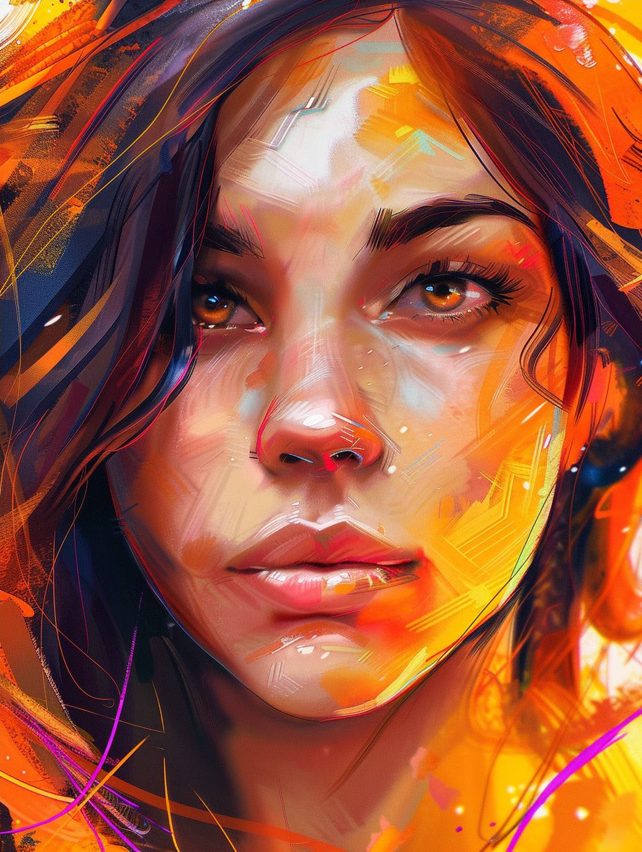 Ember Glow Digital Portrait - Image 4