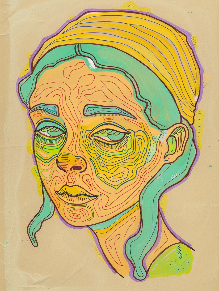 Surrealist Portraits in Vibrant Neon Hues - Image 4