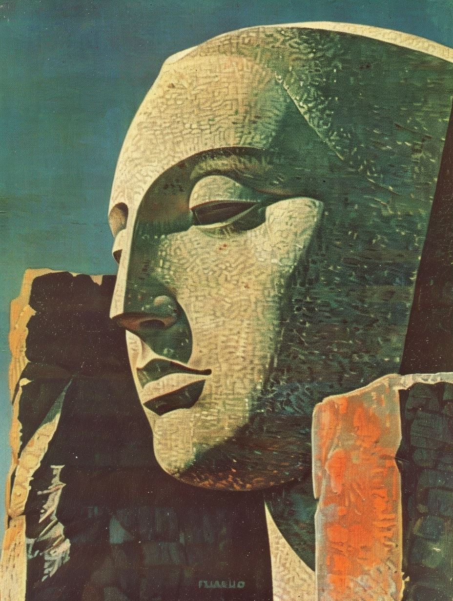 Ancient Stone Serenity Portrait - Image 1