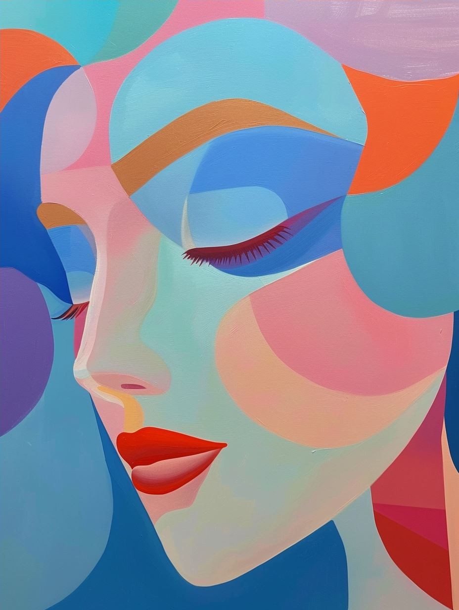 Abstract Pastel Portrait Harmony - Image 4