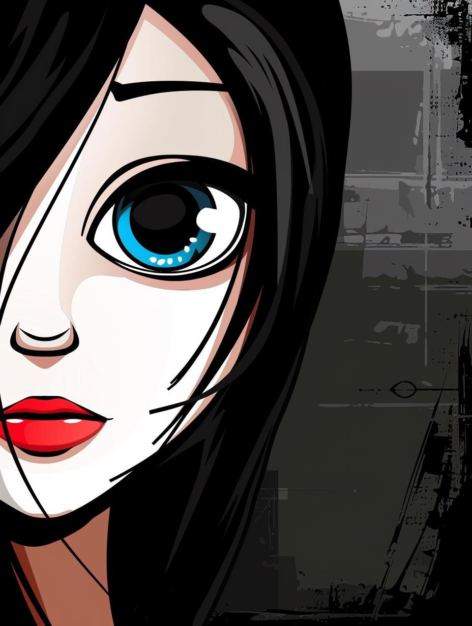 Crimson Gaze Gothic Pop Art - Image 3