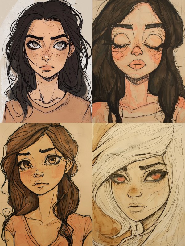 Four Visions of Ethereal Feminine Beauty