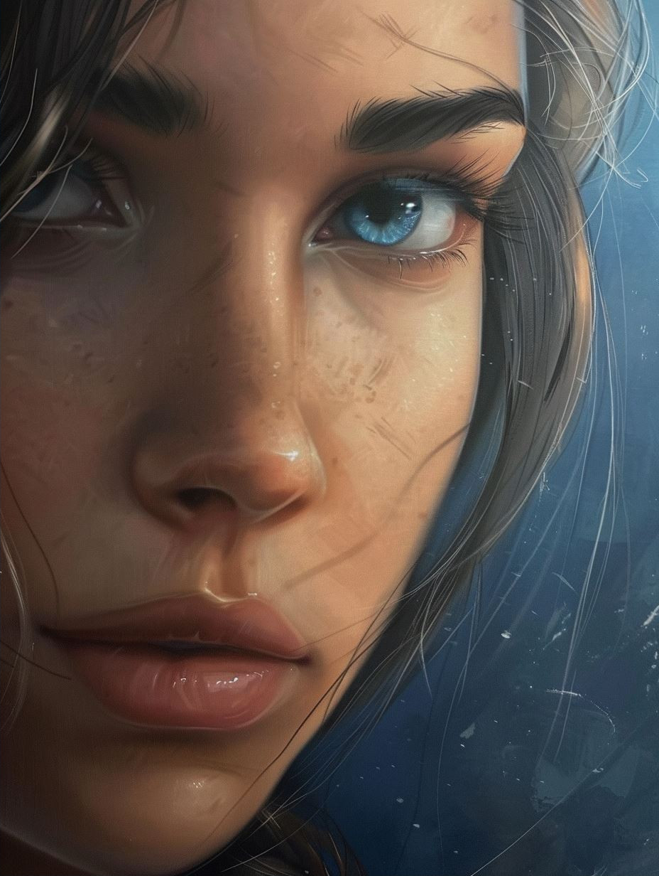 Ethereal Gaze: A Study in Blue - Image 2