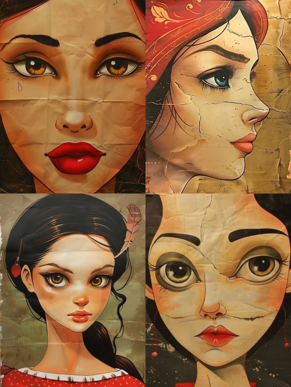 Fragmented Portraits of Ethereal Women