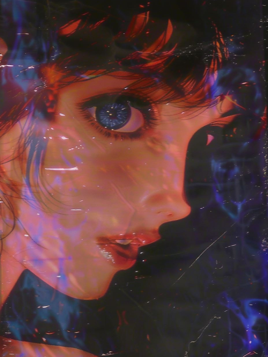 Glitchy Neon Dream Portrait - Image 4