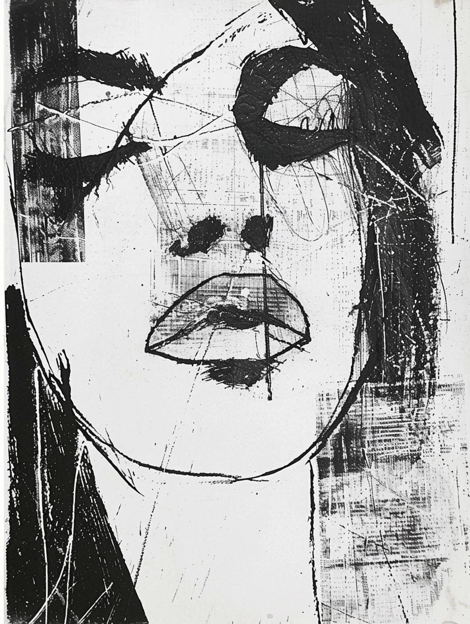 Fragmented Blue Gaze Collage - Image 2