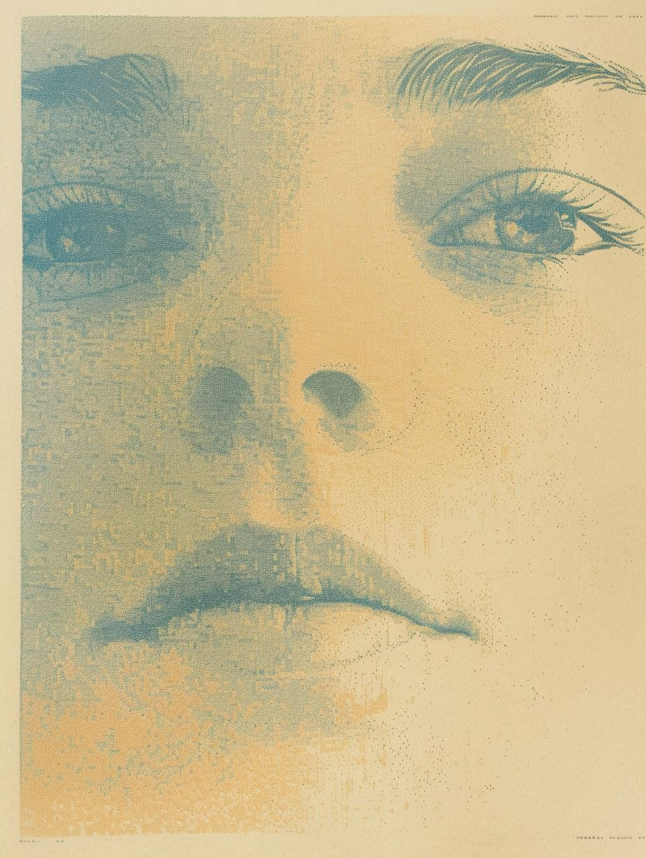 Ethereal Gaze in Ochre Hues - Image 2