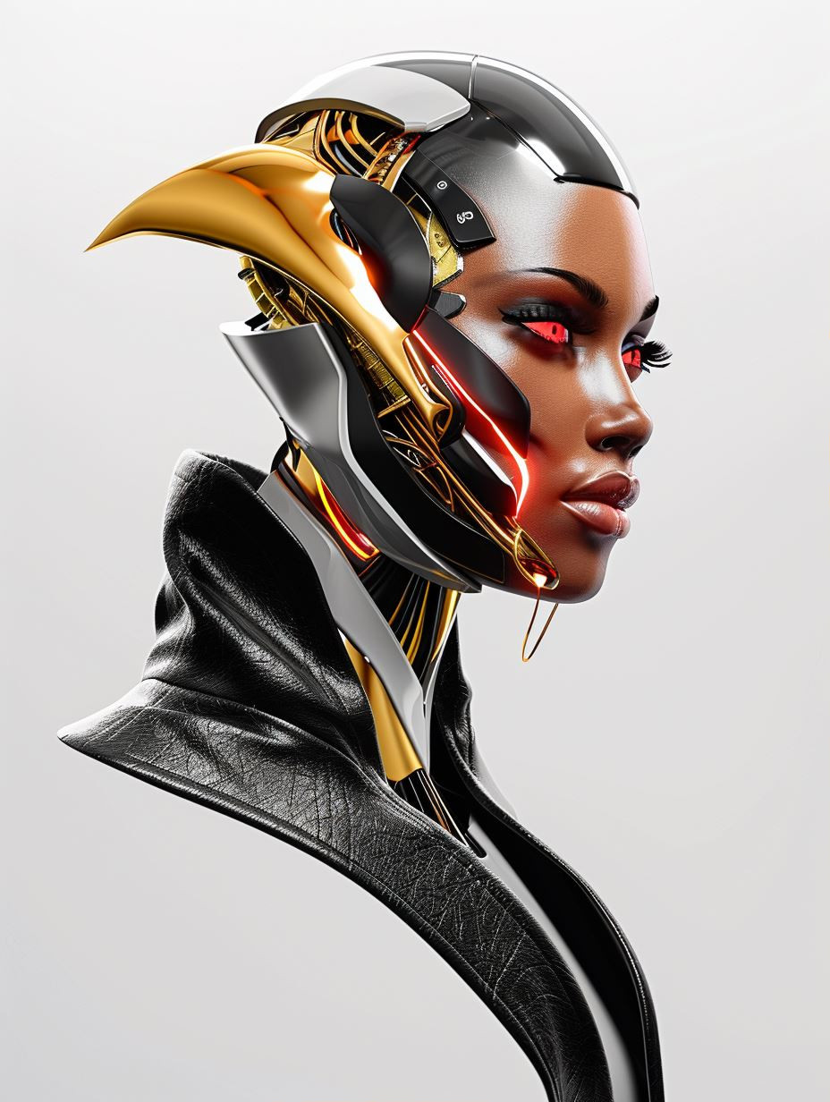 Futuristic Gold Cybernetic Portraits - Image 1