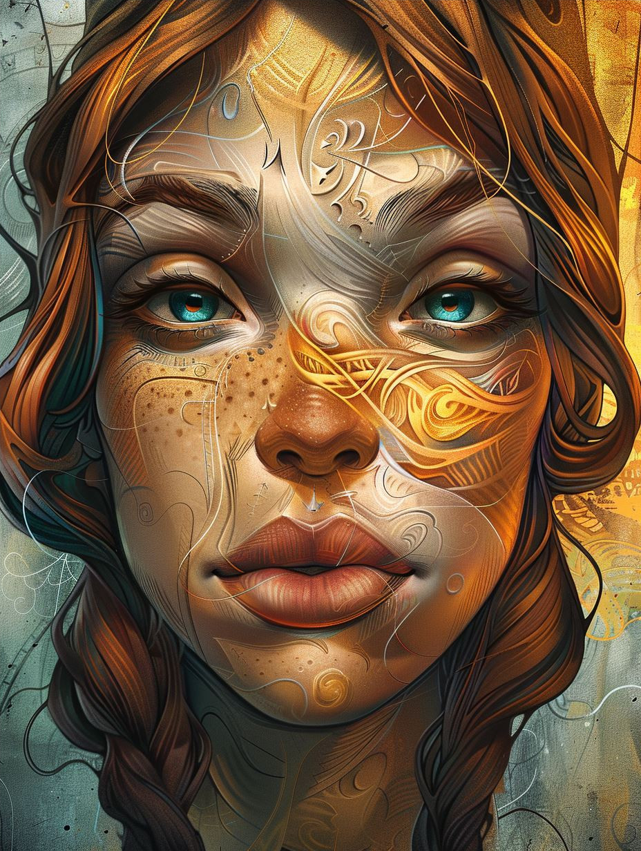Ethereal Faces of Liquid Gold - Image 4