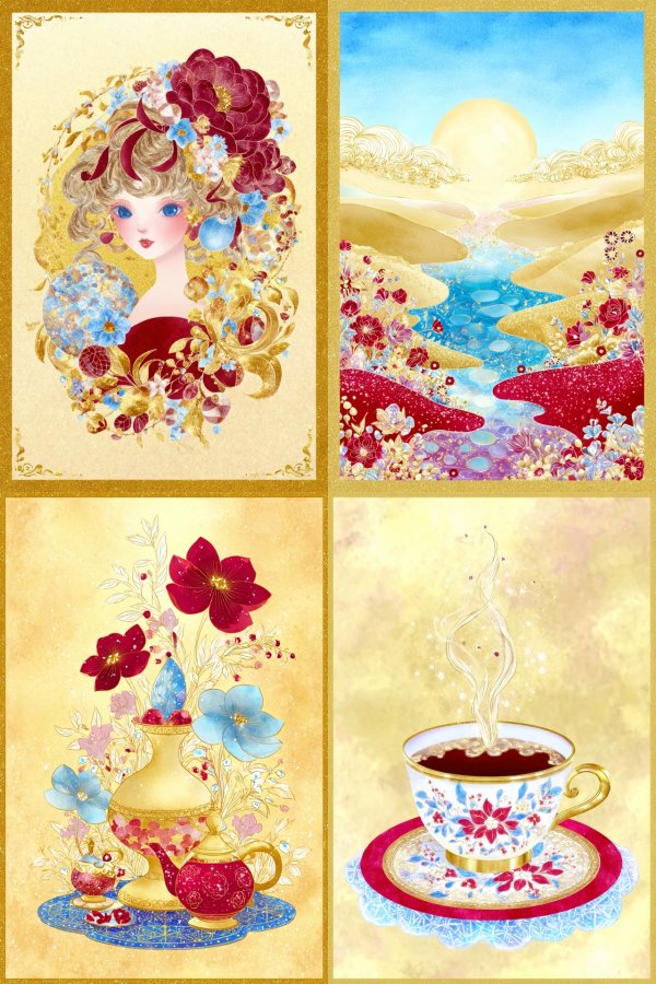 Golden Floral Elegance