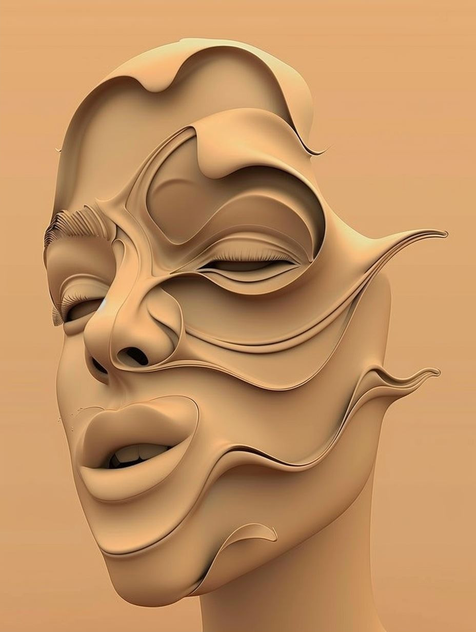 Fragmented Porcelain Beauty Portrait - Image 2