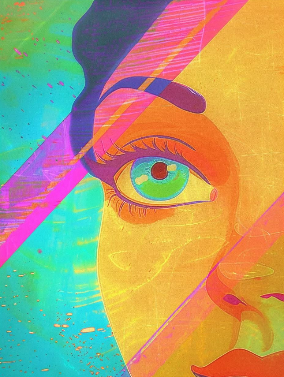Neon Dreams Digital Portrait Collage - Image 4