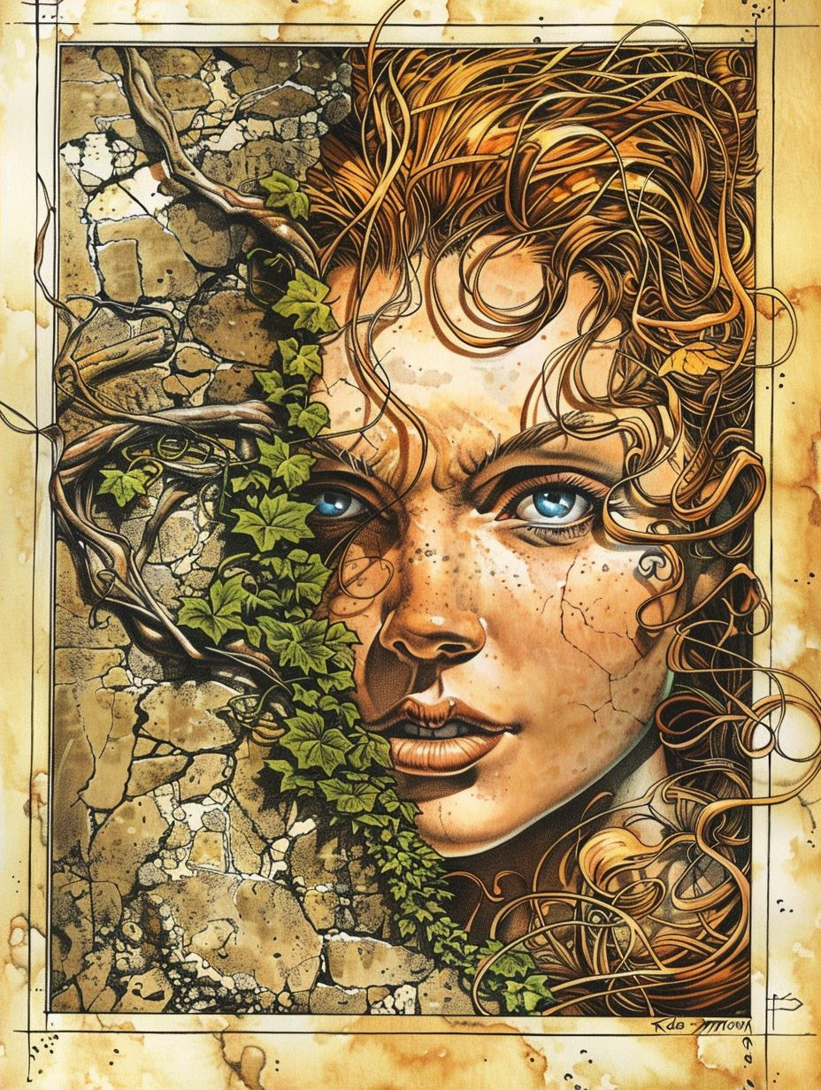 Ethereal Freckled Portraits in Golden Hues - Image 4