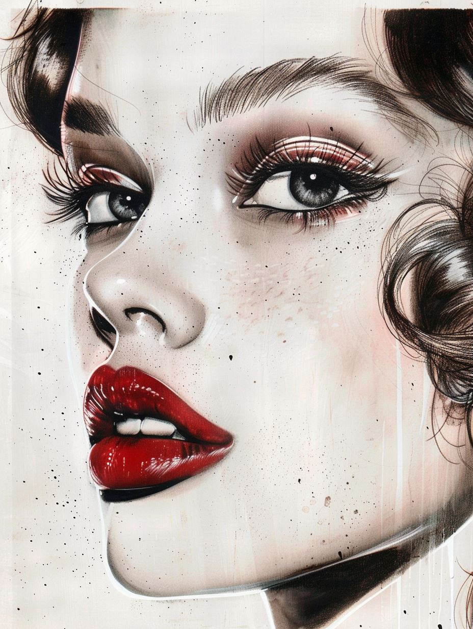 Noir Glamour Ink Portrait - Image 3