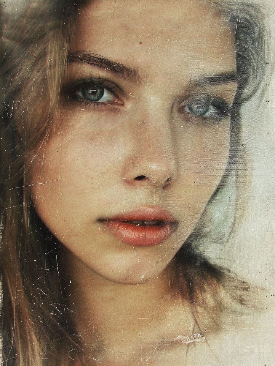 Weathered Gaze Through Cracked Glass - Image 3