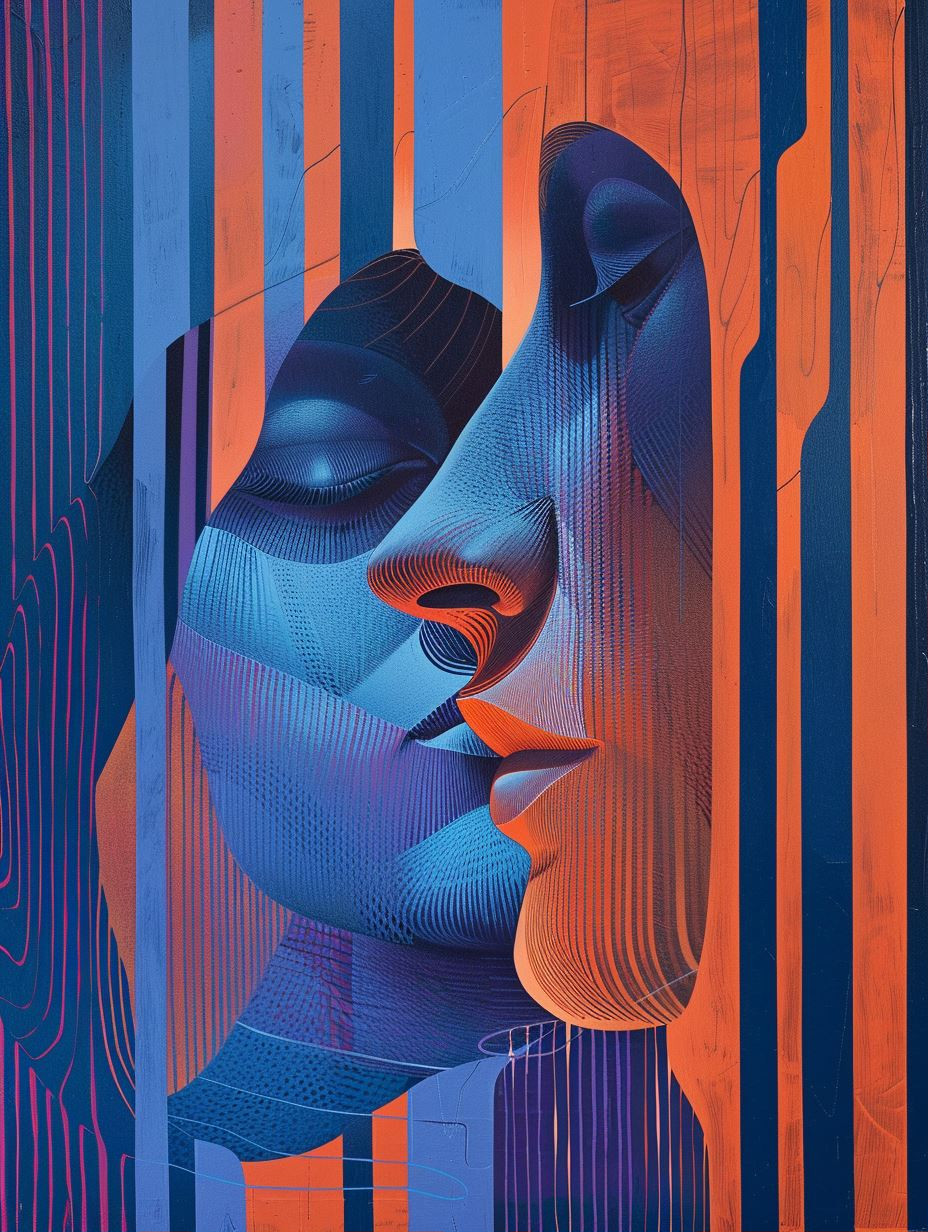 Electric Blue Neon Intimacy