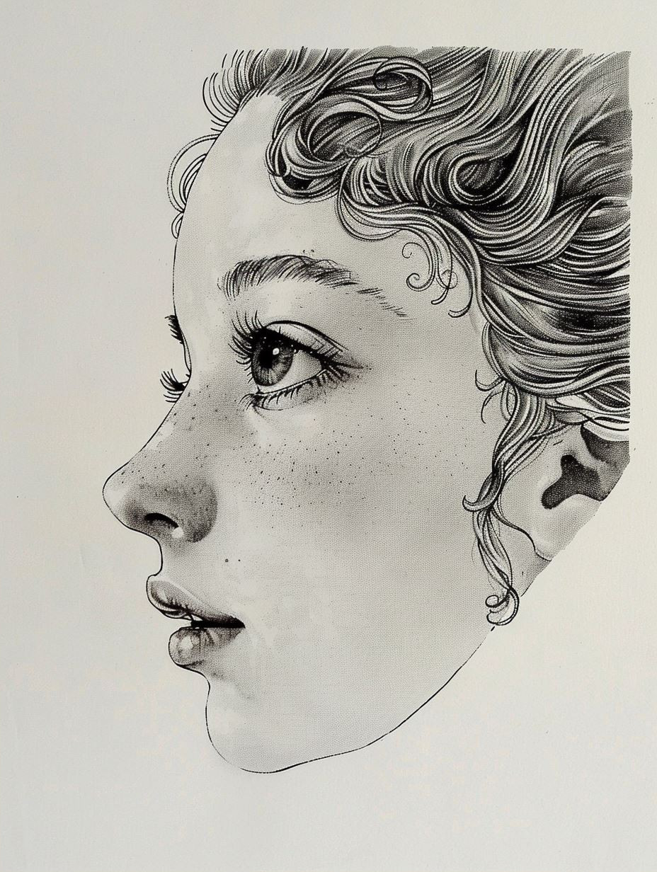 Ethereal Ink Stippled Portrait - Image 2