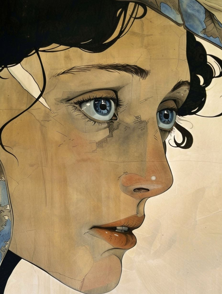 Vintage Art Nouveau Portrait Study