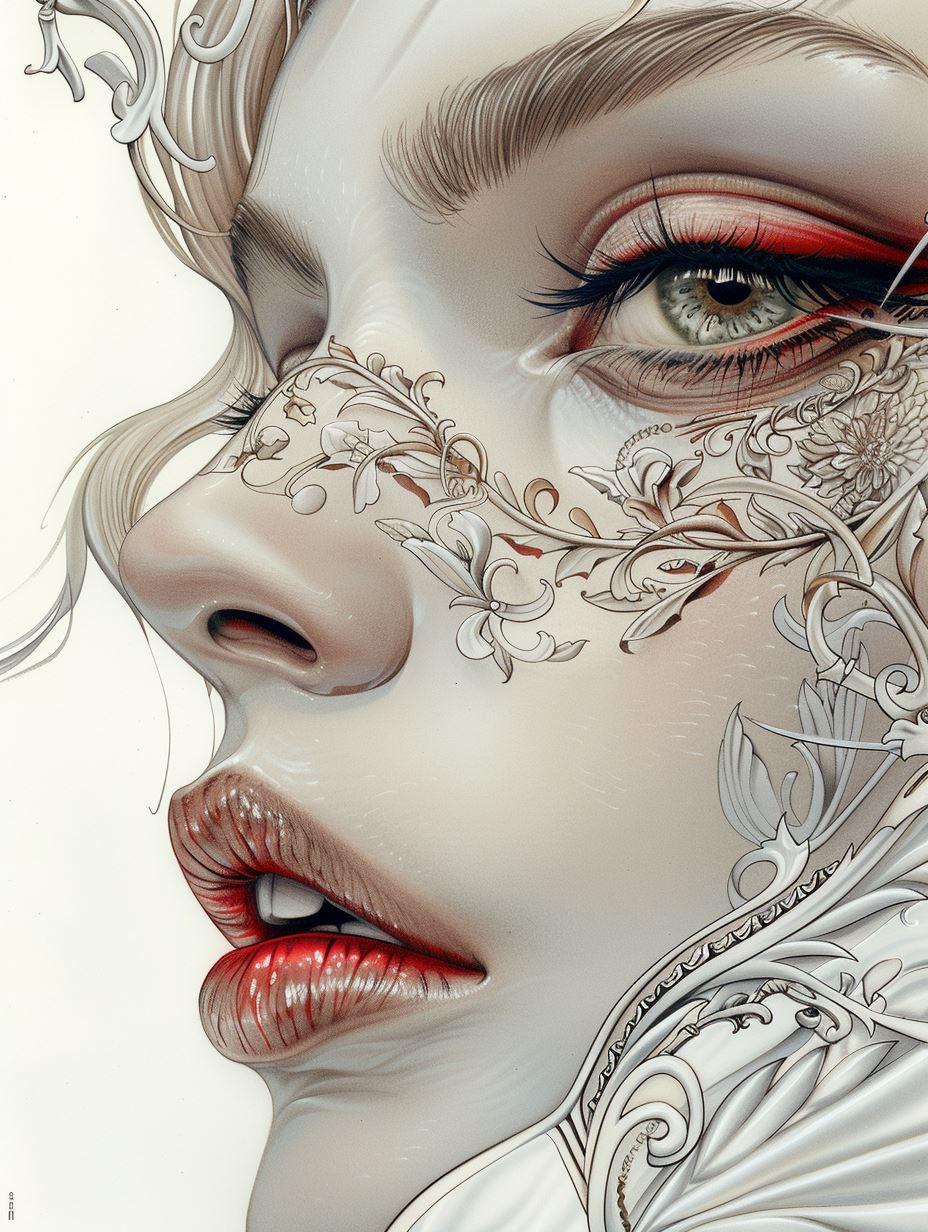 Ethereal Filigree Portrait of Grace - Image 3