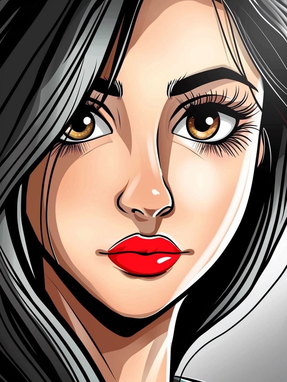 Monochrome Noir Digital Portrait - Image 2