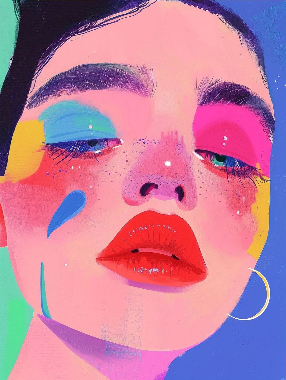 Neon Pop Surrealist Portrait - Image 3