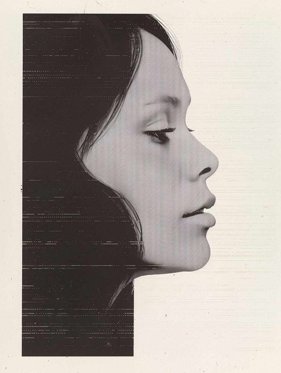 Crimson Halftone Portrait Study - Image 3