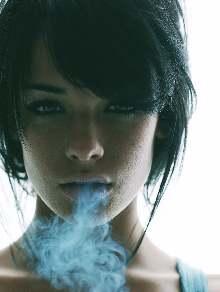 Introspective Gaze with Azure Smoke - alternate