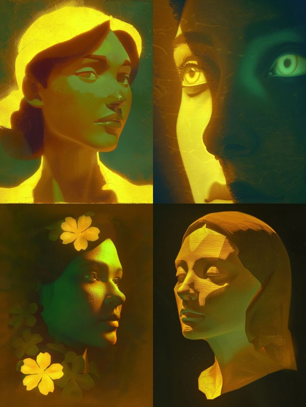 Neon Shadows and Golden Glow