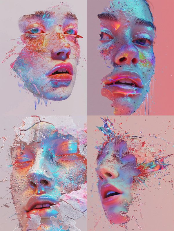 Fragmented Visions of Neon Surrealism