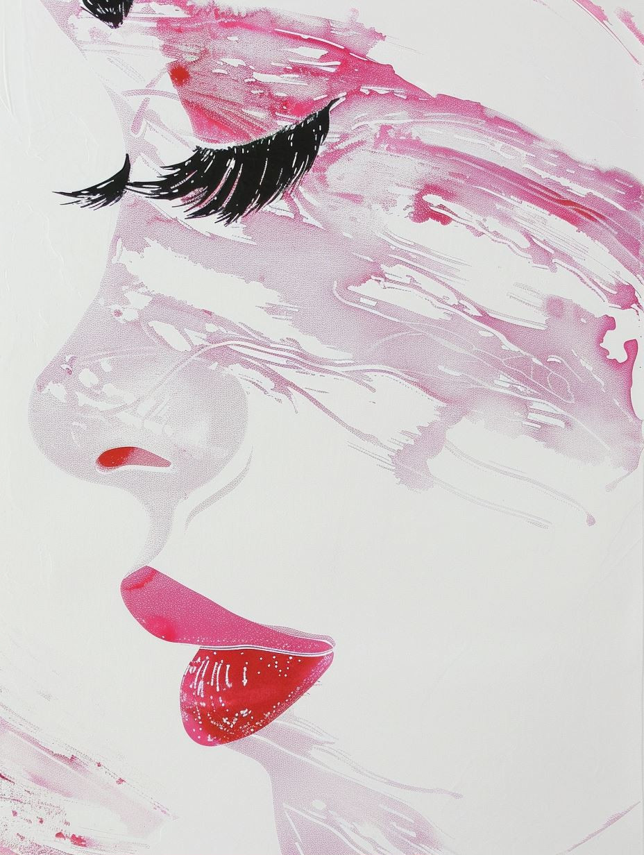 Abstract Pink Ink Portraiture - Image 2