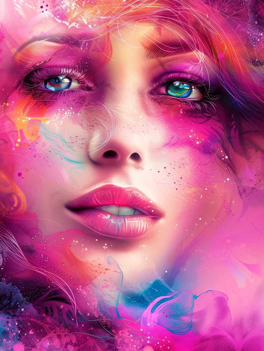 Neon Watercolor Ethereal Portrait - Image 3