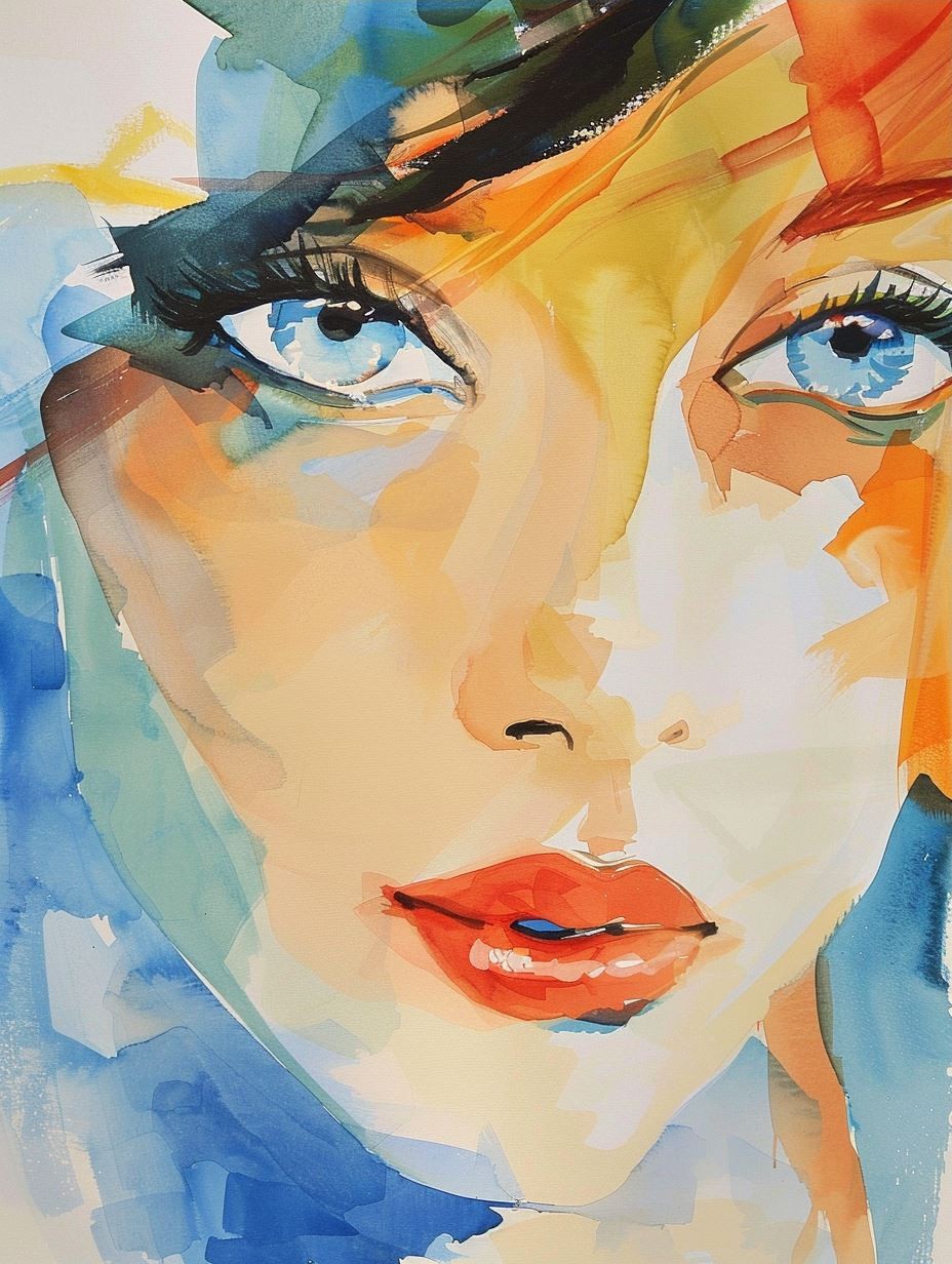 Abstract Watercolor Ethereal Portrait - Image 3