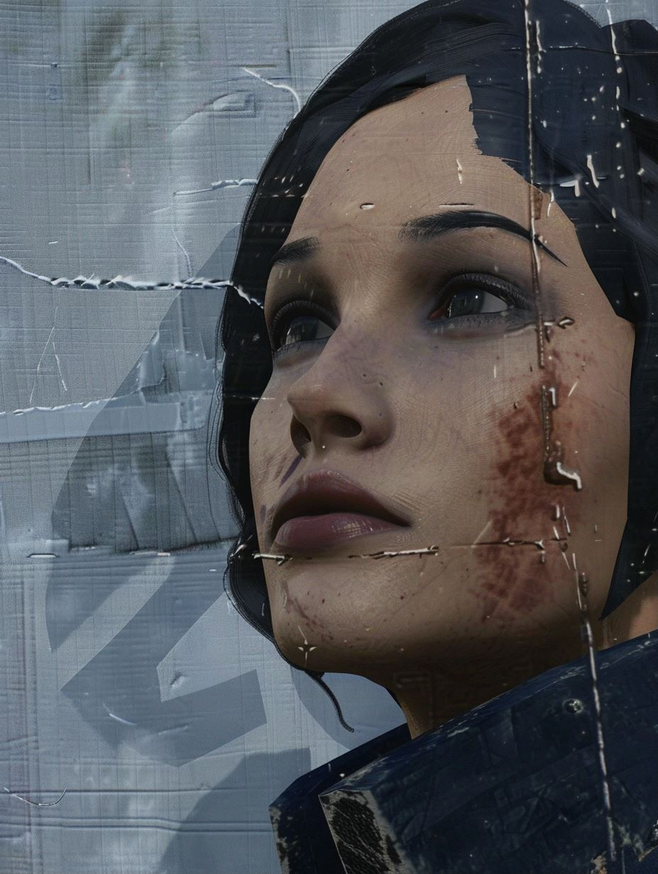 Fragmented Gaze Through Cracked Glass - Image 1