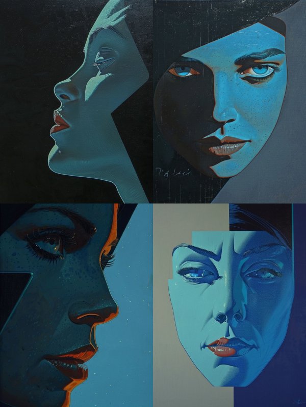 Cyan Shadows and Divided Faces