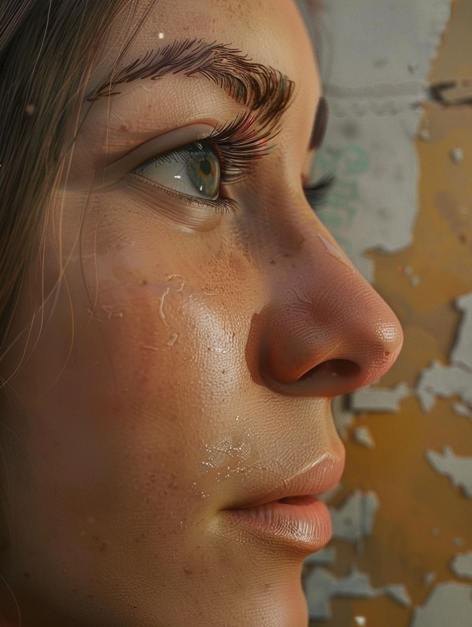 Hyper-Realistic Dewy Portrait Study - Image 4